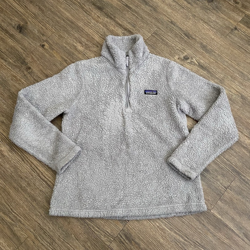 Patagonia Pullover 1/4 Zip Gray Sherpa Fleece Sweater